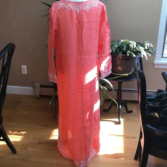 Soft Surroundings Coral Kaftan.   XS - Picture 4 of 6